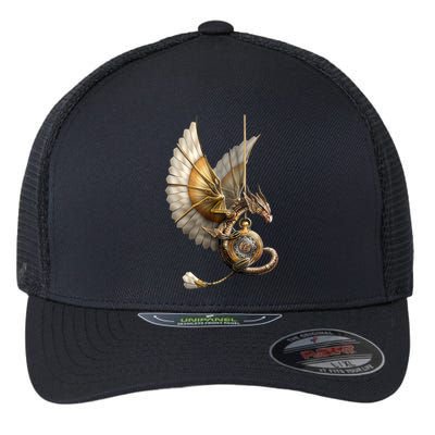 Steampunk Dragon On Watch Vintage Flexfit Unipanel Trucker Cap