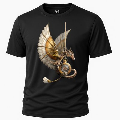 Steampunk Dragon On Watch Vintage Cooling Performance Crew T-Shirt