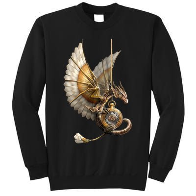 Steampunk Dragon On Watch Vintage Sweatshirt