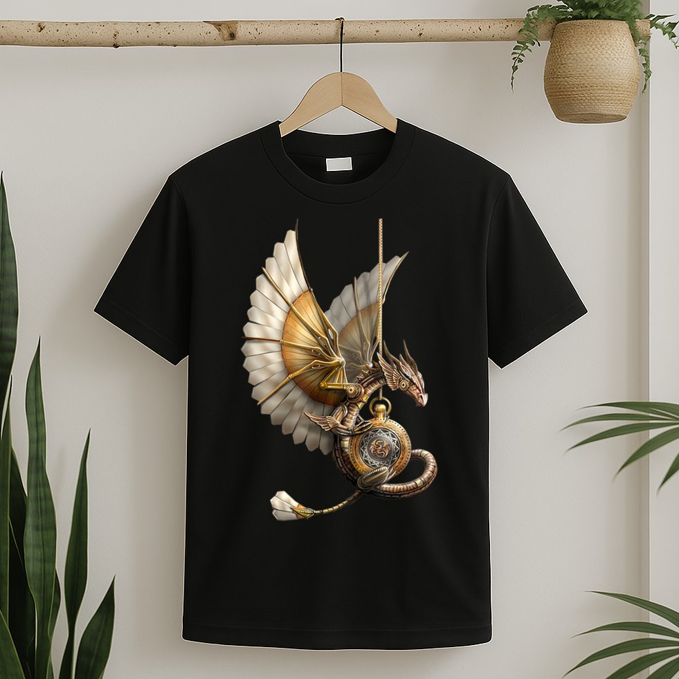 Steampunk Dragon On Watch Vintage T-Shirt