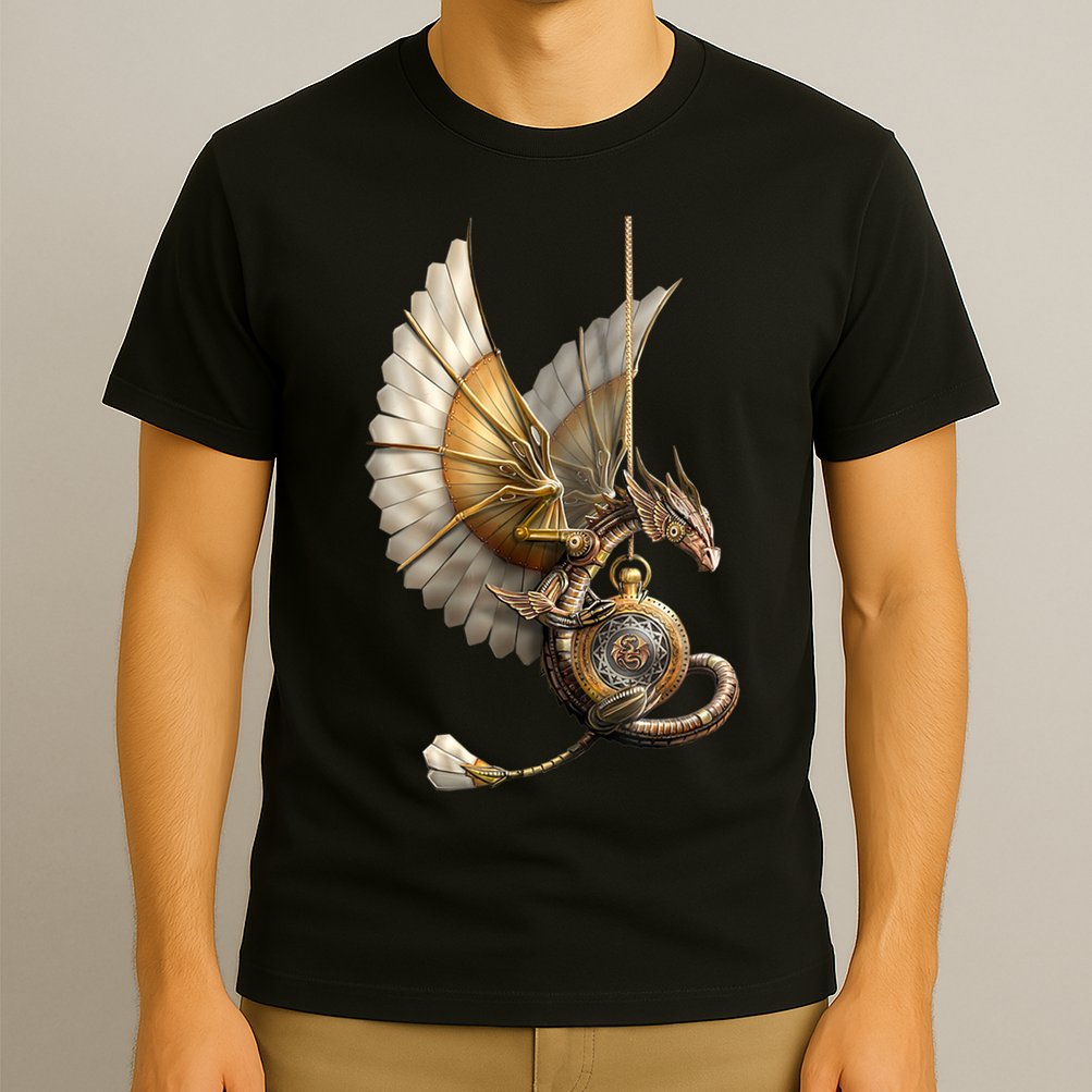 Steampunk Dragon On Watch Vintage T-Shirt