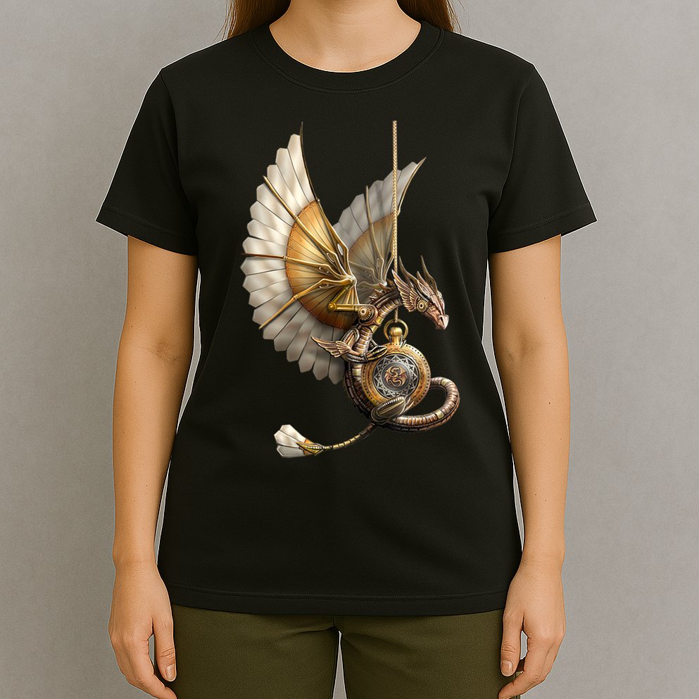Steampunk Dragon On Watch Vintage T-Shirt