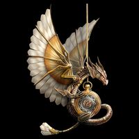 Steampunk Dragon On Watch Vintage Backpack