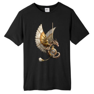 Steampunk Dragon On Watch Vintage Tall Fusion ChromaSoft Performance T-Shirt