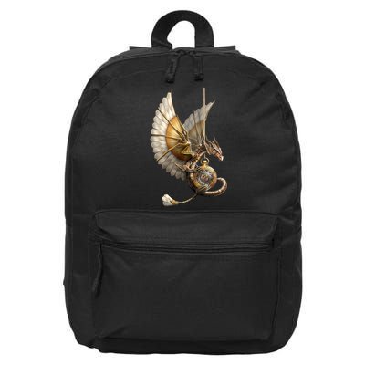 Steampunk Dragon On Watch Vintage 16 in Basic Backpack