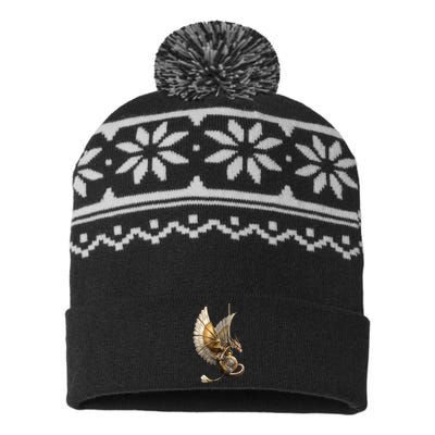 Steampunk Dragon On Watch Vintage USA-Made Snowflake Beanie