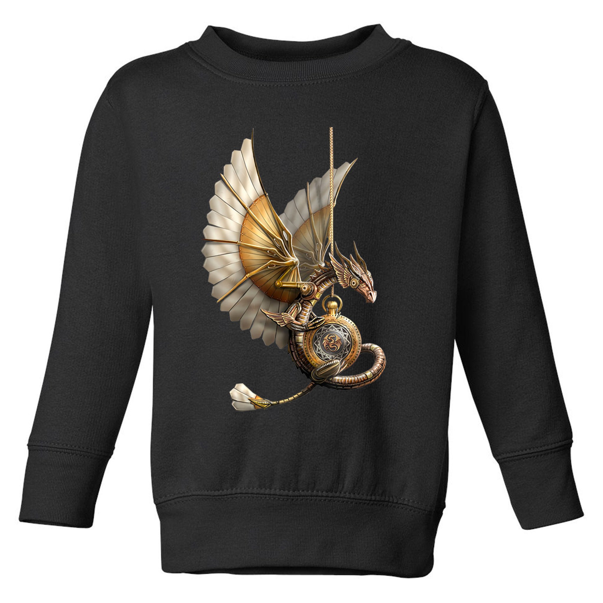 Steampunk Dragon On Watch Vintage Toddler Sweatshirt