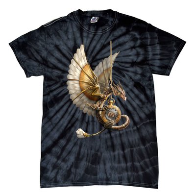 Steampunk Dragon On Watch Vintage Tie-Dye T-Shirt