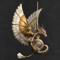 Steampunk Dragon On Watch Vintage Hat