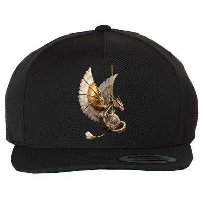 Steampunk Dragon On Watch Vintage Wool Snapback Cap