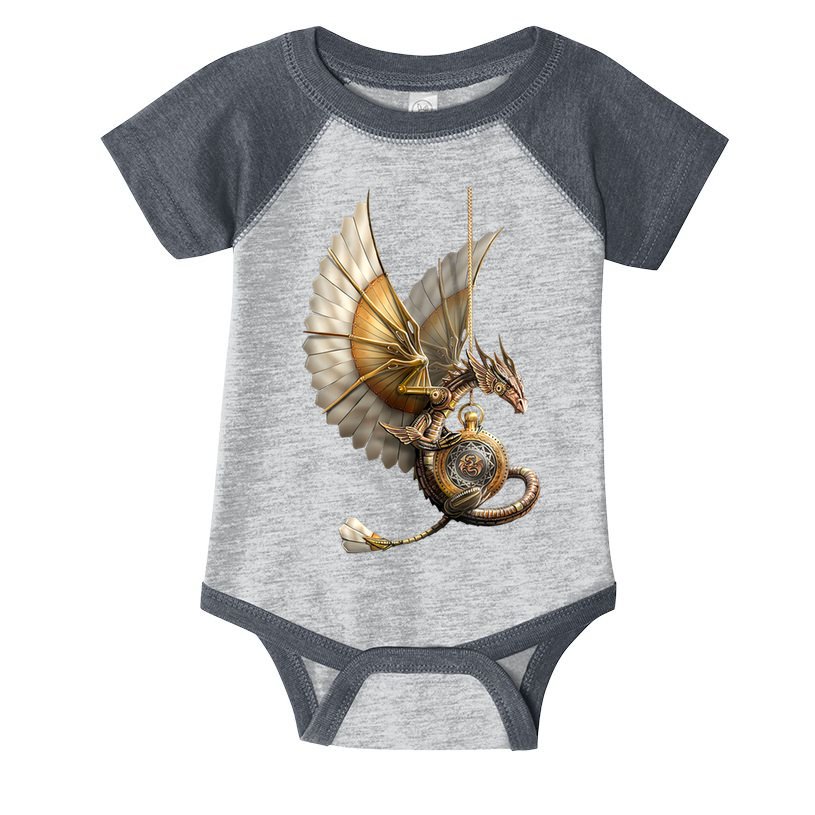 Steampunk Dragon On Watch Vintage Infant Baby Jersey Bodysuit