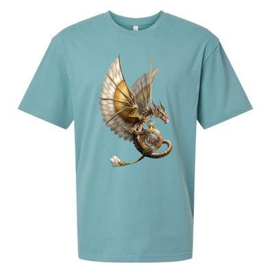 Steampunk Dragon On Watch Vintage Sueded Cloud Jersey T-Shirt