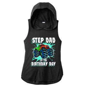 Step Dad Of The Birthday Boy Monster Truck Birthday Party Ladies PosiCharge Tri-Blend Wicking Draft Hoodie Tank