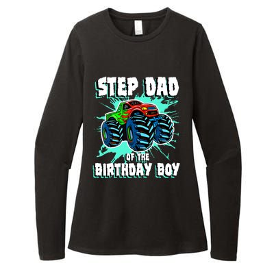 Step Dad Of The Birthday Boy Monster Truck Birthday Party Womens CVC Long Sleeve Shirt