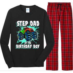 Step Dad Of The Birthday Boy Monster Truck Birthday Party Long Sleeve Pajama Set