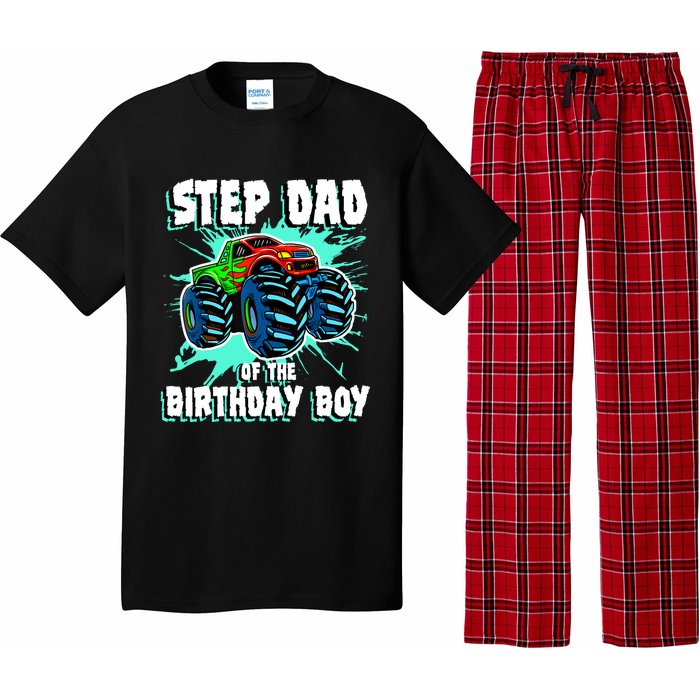 Step Dad Of The Birthday Boy Monster Truck Birthday Party Pajama Set