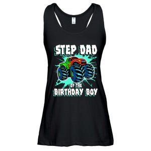 Step Dad Of The Birthday Boy Monster Truck Birthday Party Ladies Essential Flowy Tank