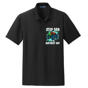 Step Dad Of The Birthday Boy Monster Truck Birthday Party Dry Zone Grid Polo