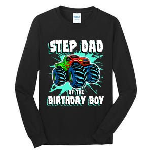 Step Dad Of The Birthday Boy Monster Truck Birthday Party Tall Long Sleeve T-Shirt