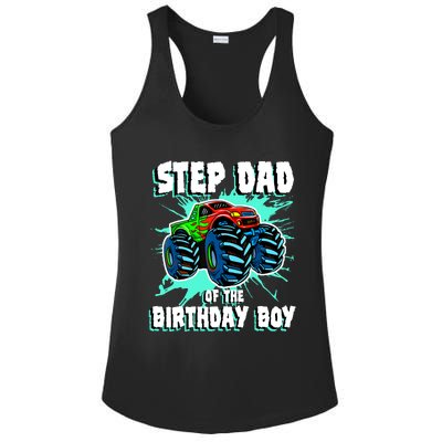 Step Dad Of The Birthday Boy Monster Truck Birthday Party Ladies PosiCharge Competitor Racerback Tank