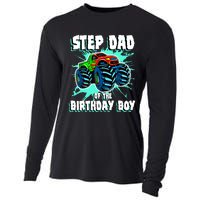 Step Dad Of The Birthday Boy Monster Truck Birthday Party Cooling Performance Long Sleeve Crew