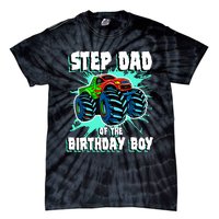 Step Dad Of The Birthday Boy Monster Truck Birthday Party Tie-Dye T-Shirt