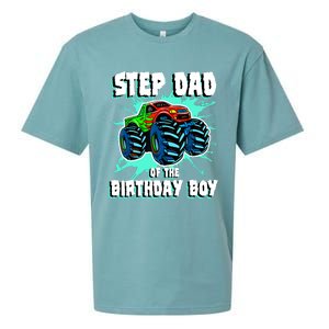 Step Dad Of The Birthday Boy Monster Truck Birthday Party Sueded Cloud Jersey T-Shirt