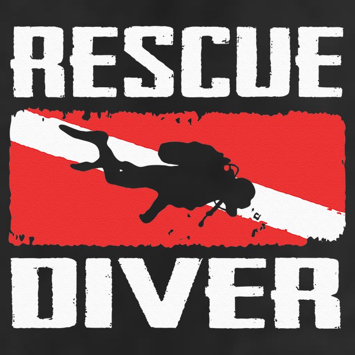 Scuba Diving Ocean Diver Rescue Diver 7 Panel Mesh Trucker Snapback Hat