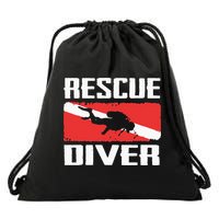 Scuba Diving Ocean Diver Rescue Diver Drawstring Bag