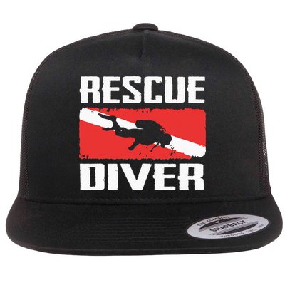 Scuba Diving Ocean Diver Rescue Diver Flat Bill Trucker Hat