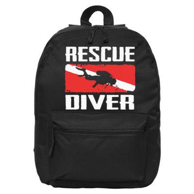Scuba Diving Ocean Diver Rescue Diver 16 in Basic Backpack