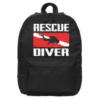 Scuba Diving Ocean Diver Rescue Diver 16 in Basic Backpack