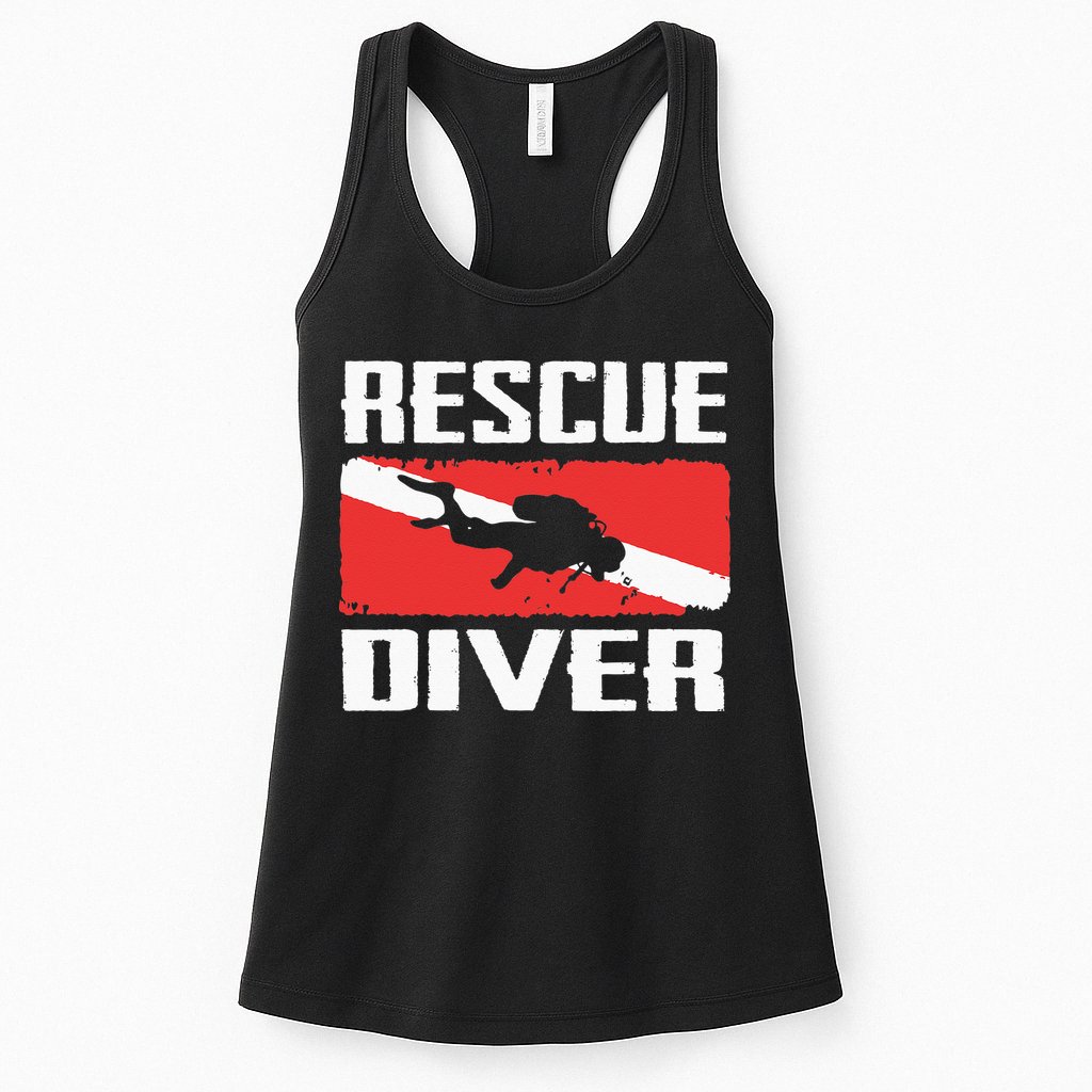 Scuba Diving Ocean Diver Rescue Diver Womens Tank Top