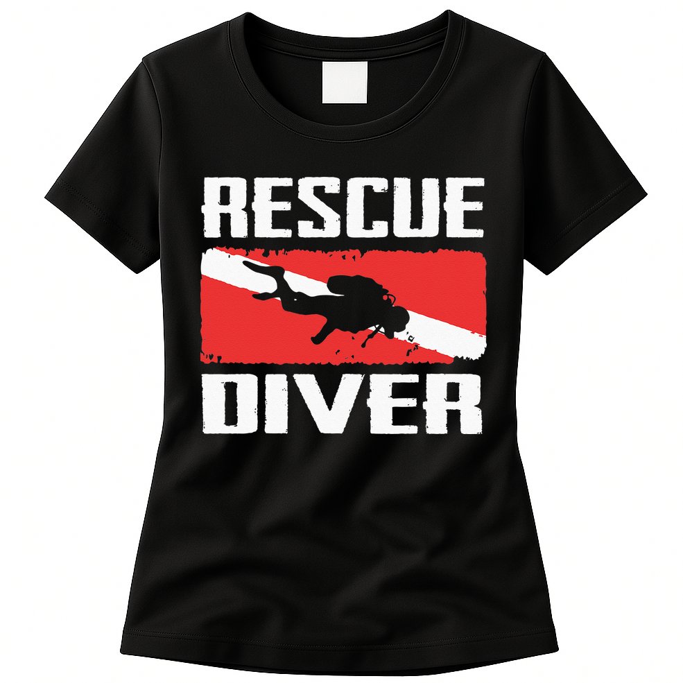 Scuba Diving Ocean Diver Rescue Diver Womens T-Shirt
