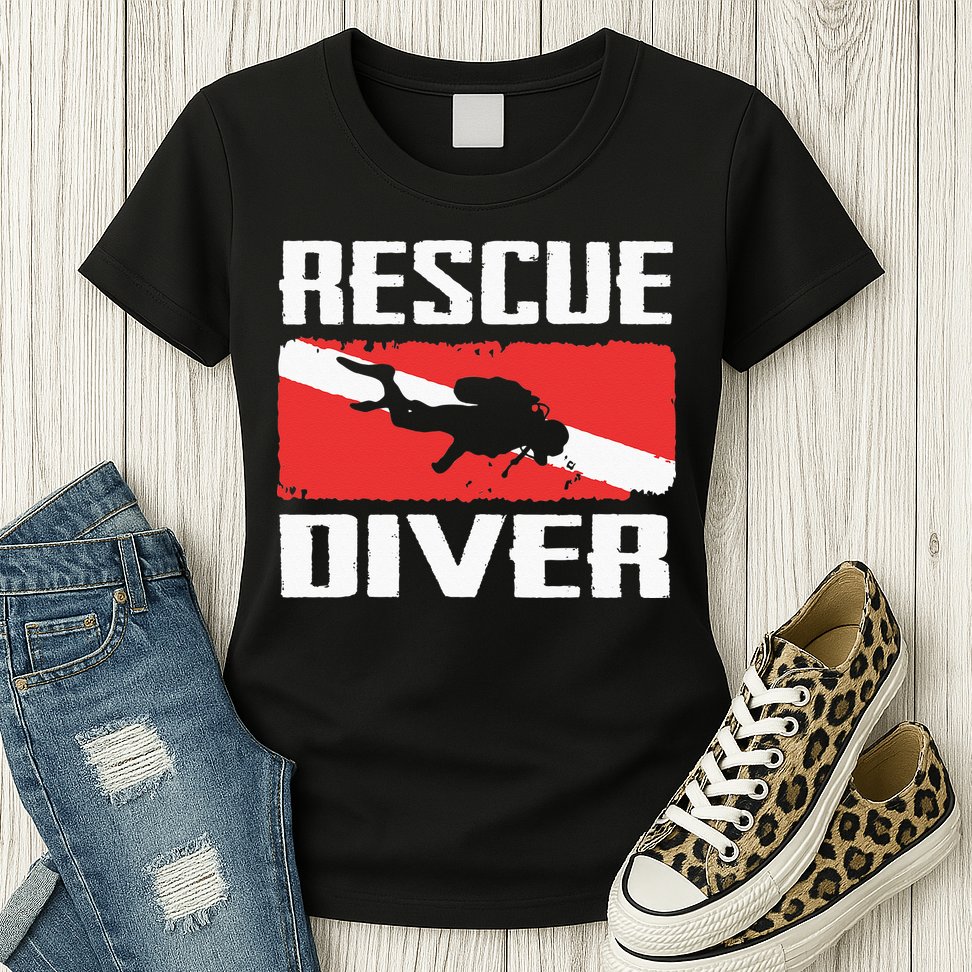 Scuba Diving Ocean Diver Rescue Diver Womens T-Shirt