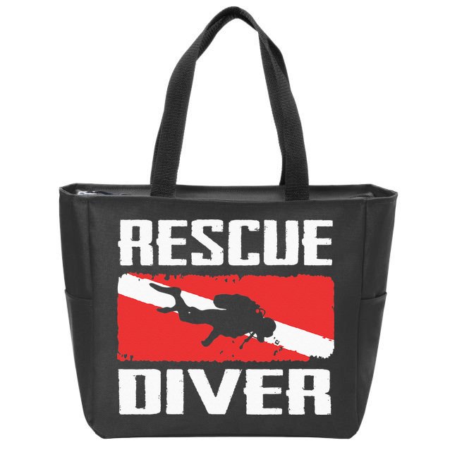 Scuba Diving Ocean Diver Rescue Diver Zip Tote Bag