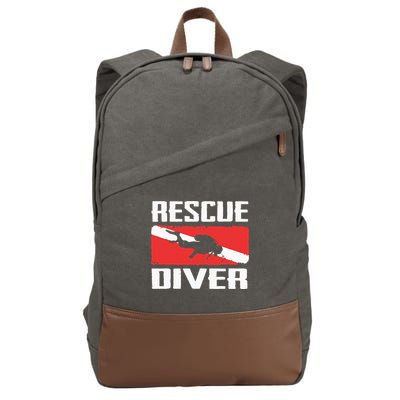 Scuba Diving Ocean Diver Rescue Diver Cotton Canvas Backpack