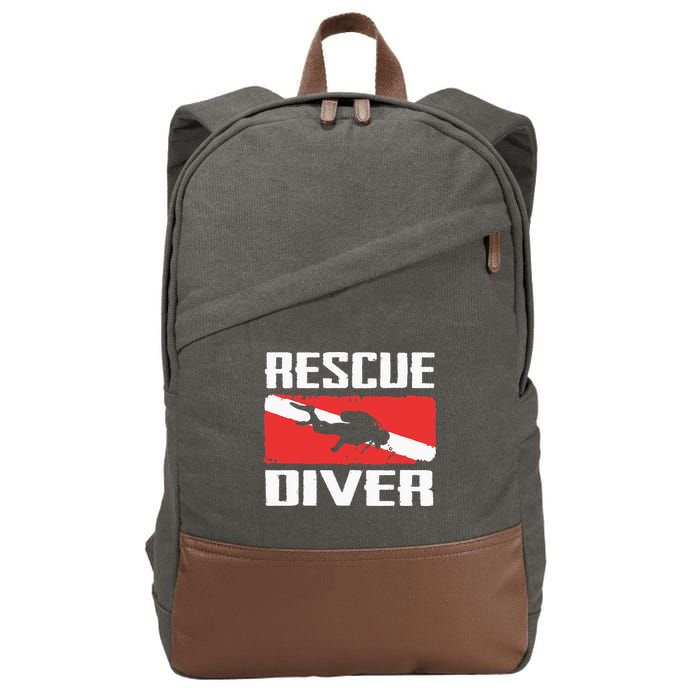 Scuba Diving Ocean Diver Rescue Diver Cotton Canvas Backpack