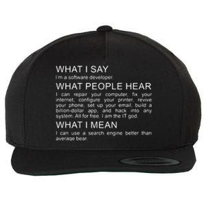 Software Developer Programmer Engineer Funny Saying Design Wool Snapback Cap