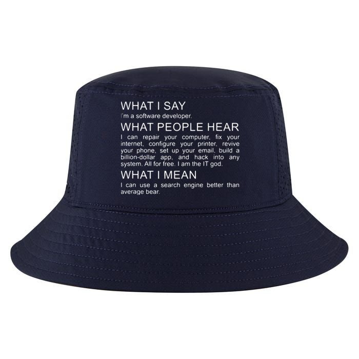 Software Developer Programmer Engineer Funny Saying Design Cool Comfort Performance Bucket Hat