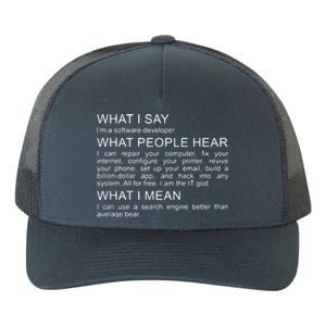 Software Developer Programmer Engineer Funny Saying Design Yupoong Adult 5-Panel Trucker Hat