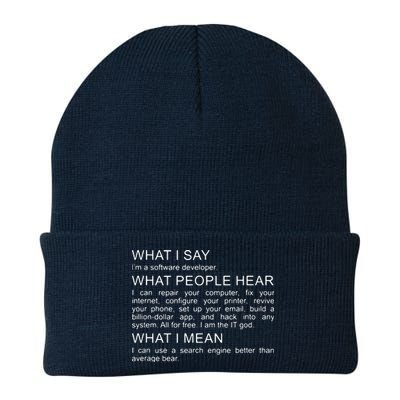 Software Developer Programmer Engineer Funny Saying Design Knit Cap Winter Beanie