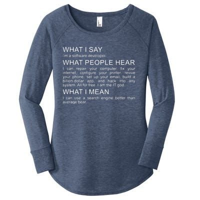 Software Developer Programmer Engineer Funny Saying Design Women's Perfect Tri Tunic Long Sleeve Shirt