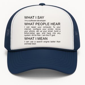 Software Developer Programmer Engineer Funny Saying Design Trucker Hat