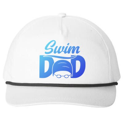 Swim Dad Proud Swimming Dad Of A Swimmer Dad Swim Father Gift Snapback Five-Panel Rope Hat