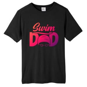 Swim Dad Proud Swimming Dad Of A Swimmer Dad Swim Father Gift Tall Fusion ChromaSoft Performance T-Shirt