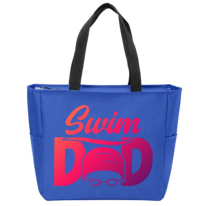 Swim Dad Proud Swimming Dad Of A Swimmer Dad Swim Father Gift Zip Tote Bag