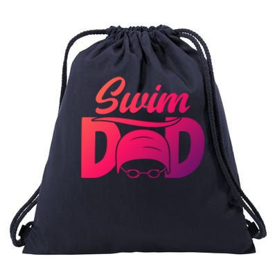 Swim Dad Proud Swimming Dad Of A Swimmer Dad Swim Father Gift Drawstring Bag