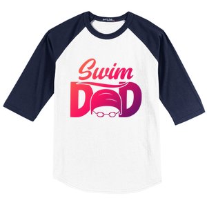 Swim Dad Proud Swimming Dad Of A Swimmer Dad Swim Father Gift Baseball Sleeve Shirt