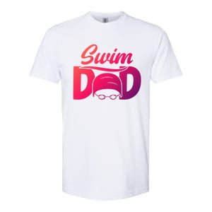 Swim Dad Proud Swimming Dad Of A Swimmer Dad Swim Father Gift Softstyle CVC T-Shirt